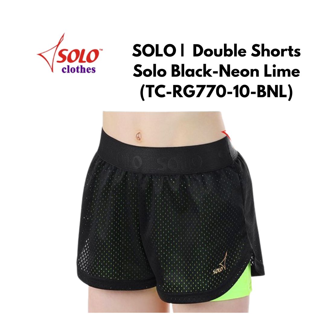SOLO |  Double Shorts Solo  Black-Lime Neon _9