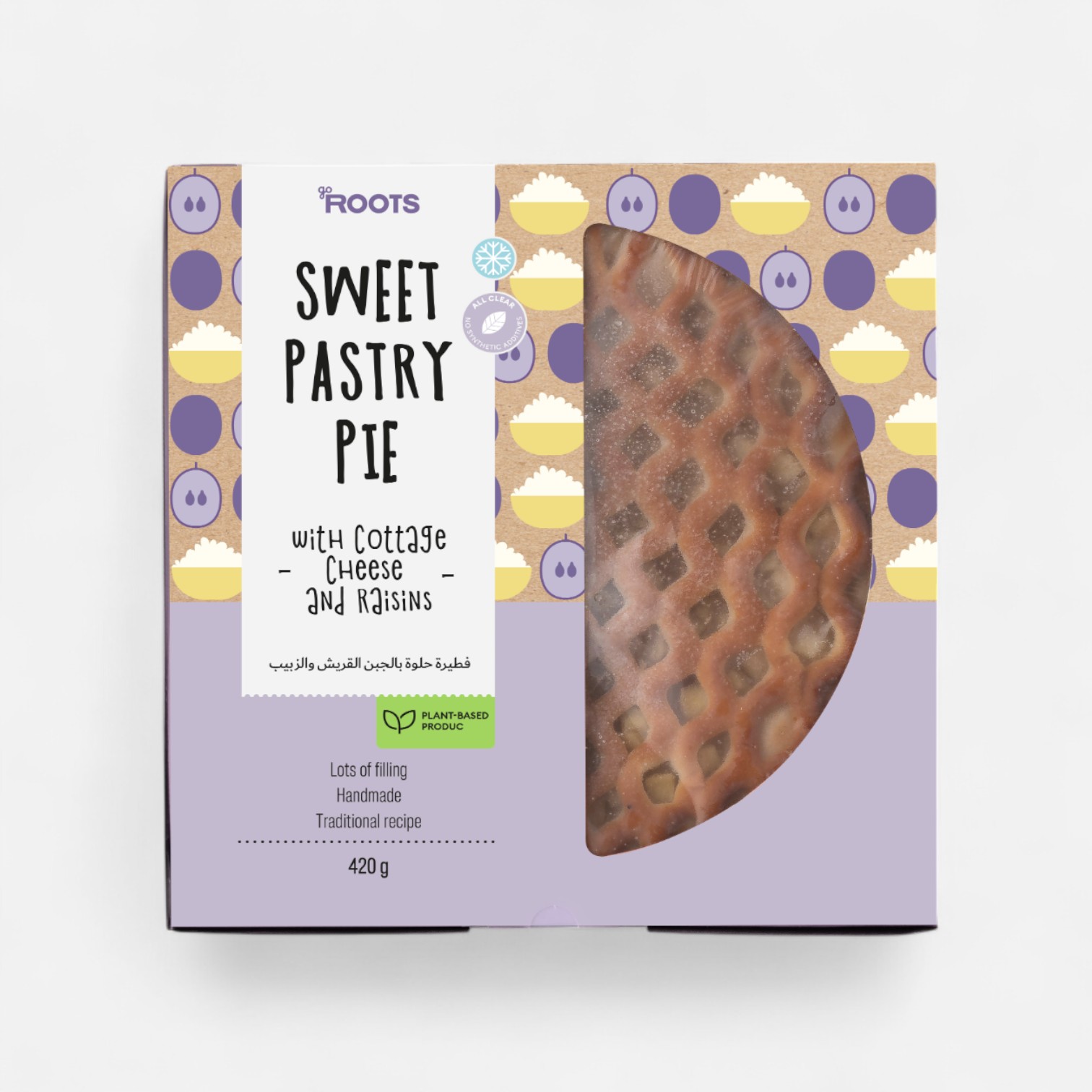 Roots Sweet Pastry Pie with Cottage Cheese & Raisins Frozen n420g_0
