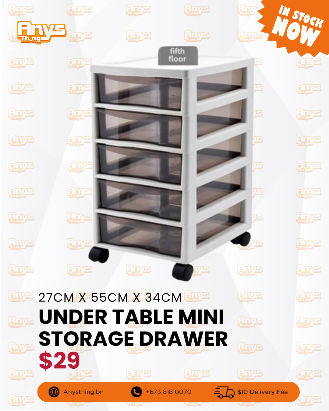 Under Table Mini Storage Drawer with Wheels
