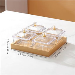 GLASS DISH WOODEN TRAY