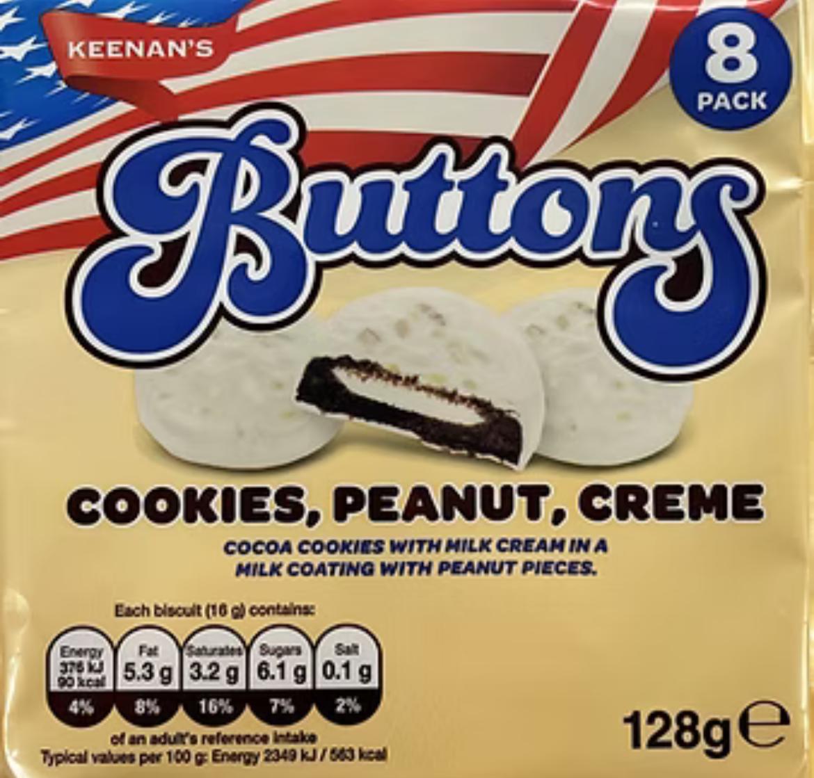 Keenan’s Buttons ( Cookies, Peanut & Crème ) 128g_0