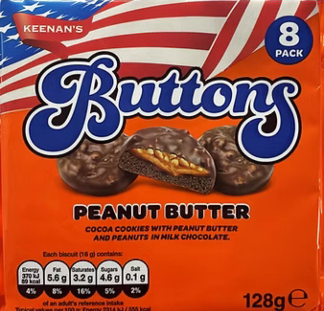 Keenanโs Buttons ( Peanut Butter ) 128g