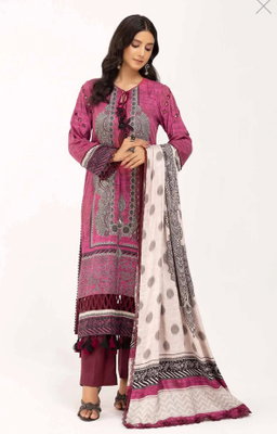 3 Piece Unstitched Printed Cotail Suit CV-42004