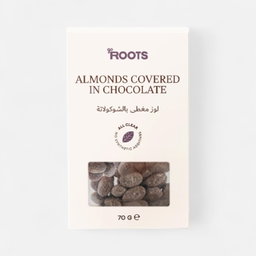 Roots Almonds Covered In Chocolate 70g