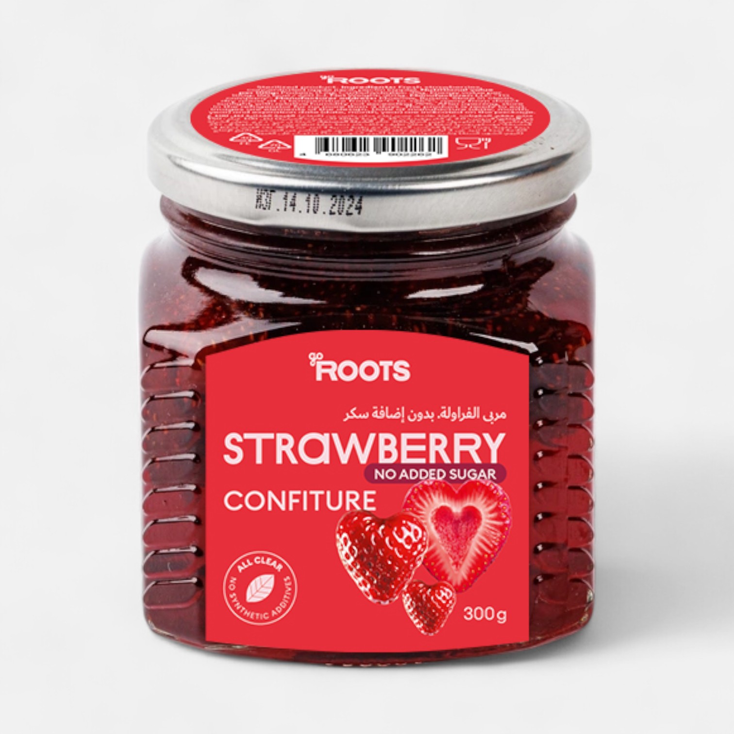 Roots Strawberry Confiture No Added Sugar 300g_0