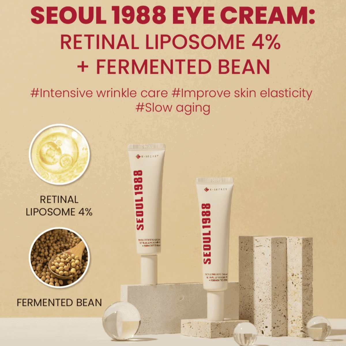 K-Secret Seoul 1988 Eye Cream Retinal Liposome 4% + Fermented Bean_1