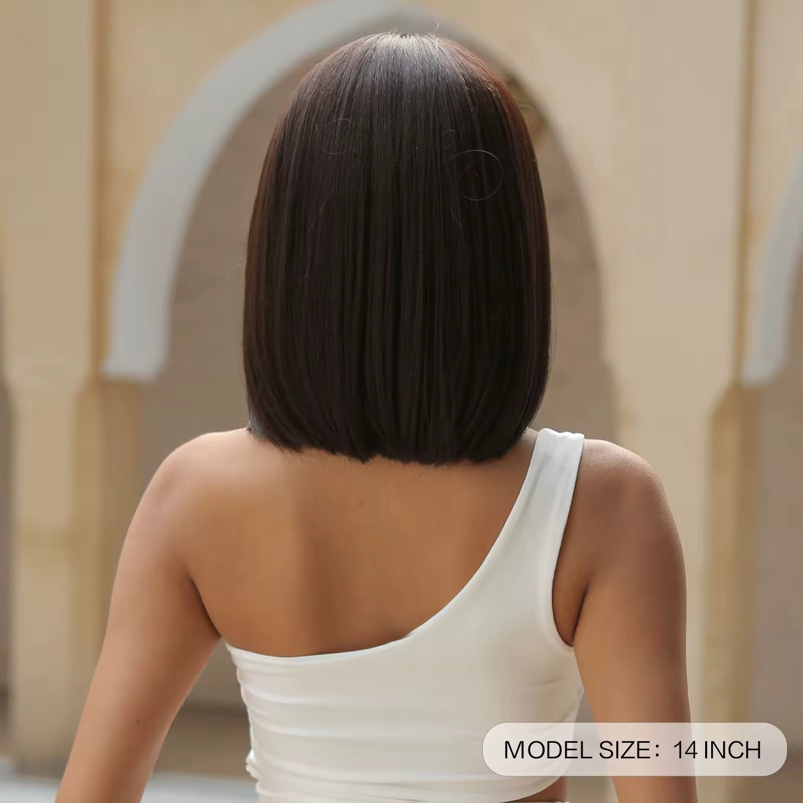 Anxin Factory Direct Sales Synthetic Wig Black Brown Straight Short Bob Daily Wig_1