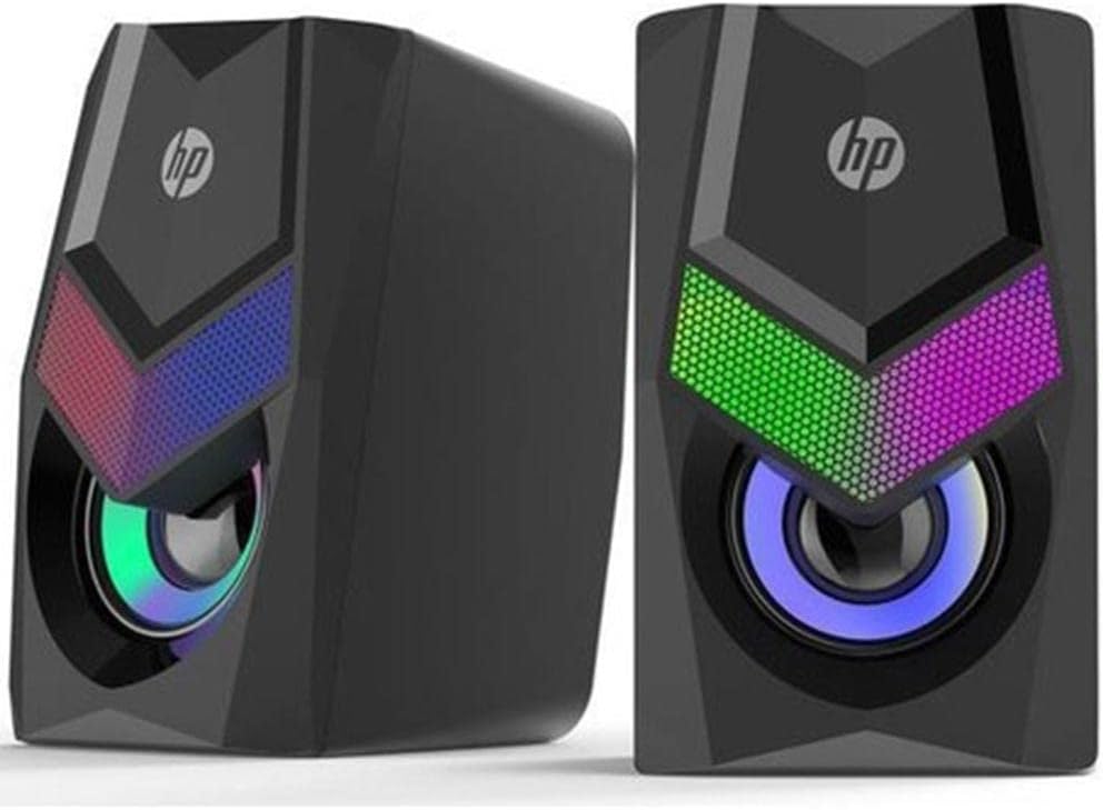 Coluna HP DHE-6000 com LED com efeito dinâmico Resposta de frequência 150 Hz-20 KHz Conexão de 3,2 mm e controle de volume USB em cabo multicolorido
