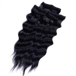 Long Straight Heat Resistant Double Drawn Synthetic Clip in Hairpieces With 7Pcs/Set 160grams Synthetic Hair Extension Clip in