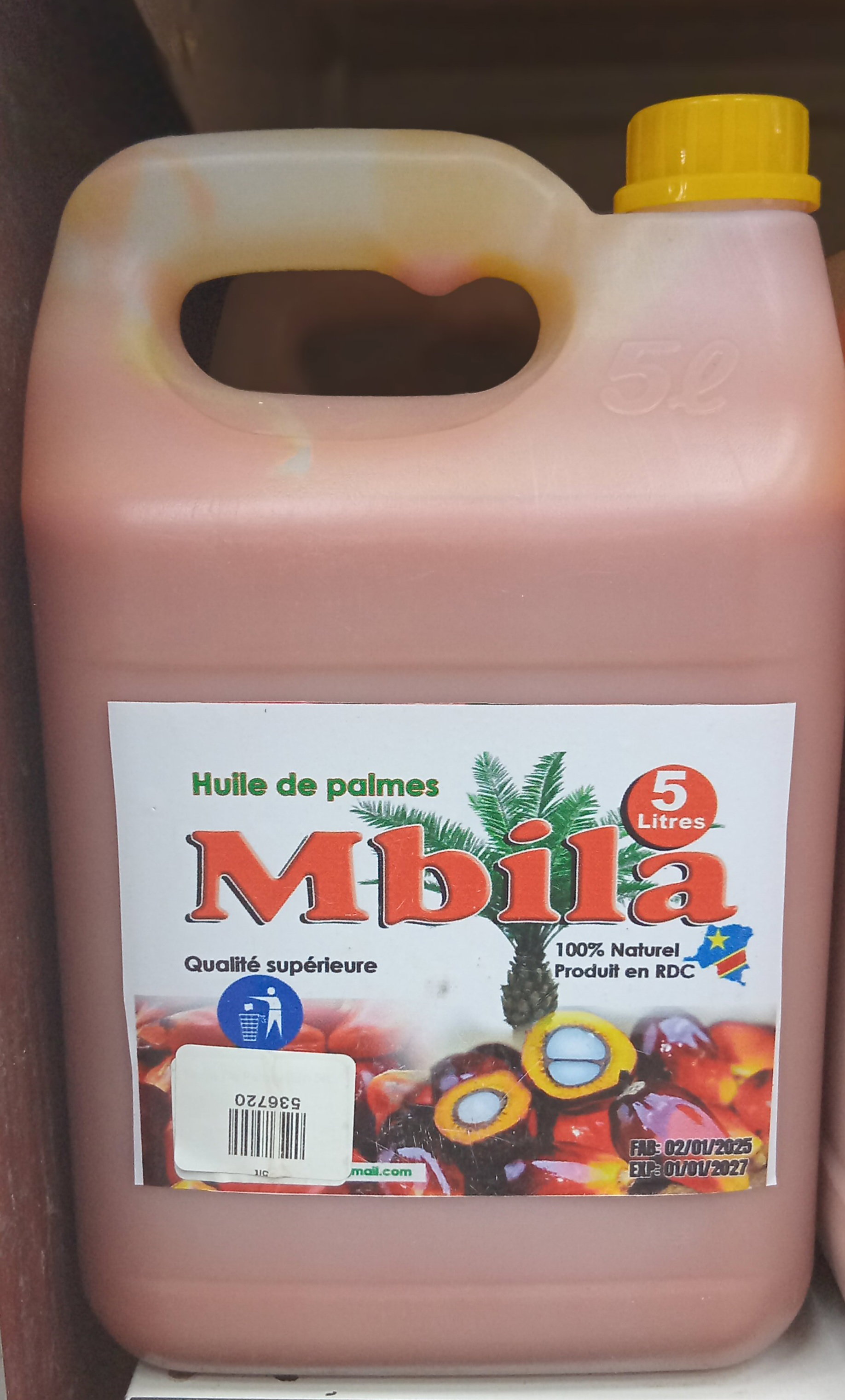 Huile de palmes Mbila  5ltr_0