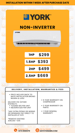 York Split Air Conditioner (Non-Inverter)