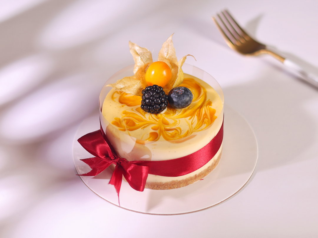 Mango Passion Swirl Cheesecake 