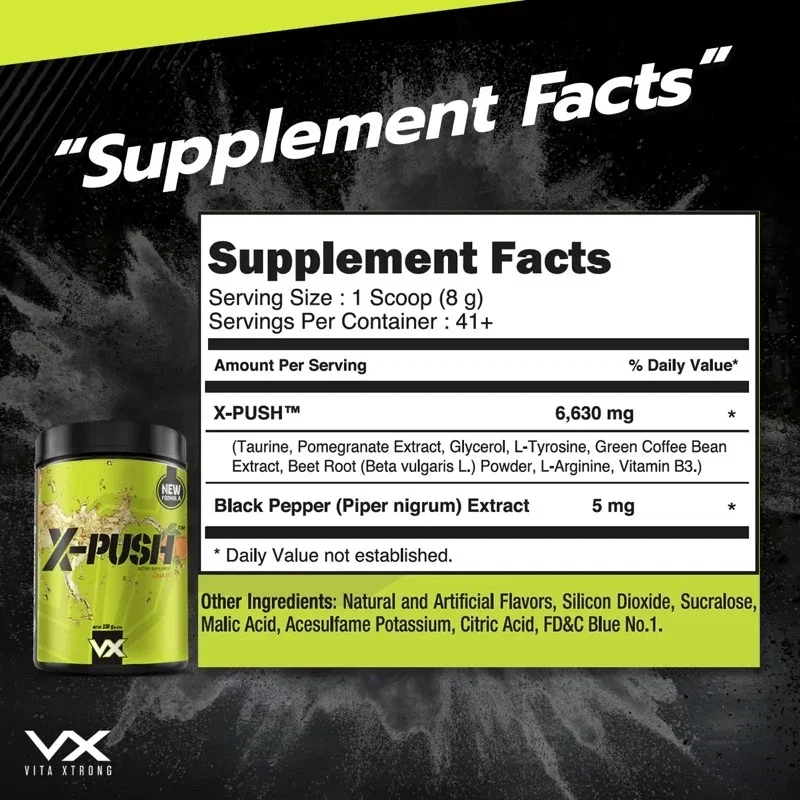 VITAXTRONG™ X-PUSH Pre-Workout Pro (41 Servings) | Energy • Focus • Endurance • Strength & Pump Performance Formula [VX]_11