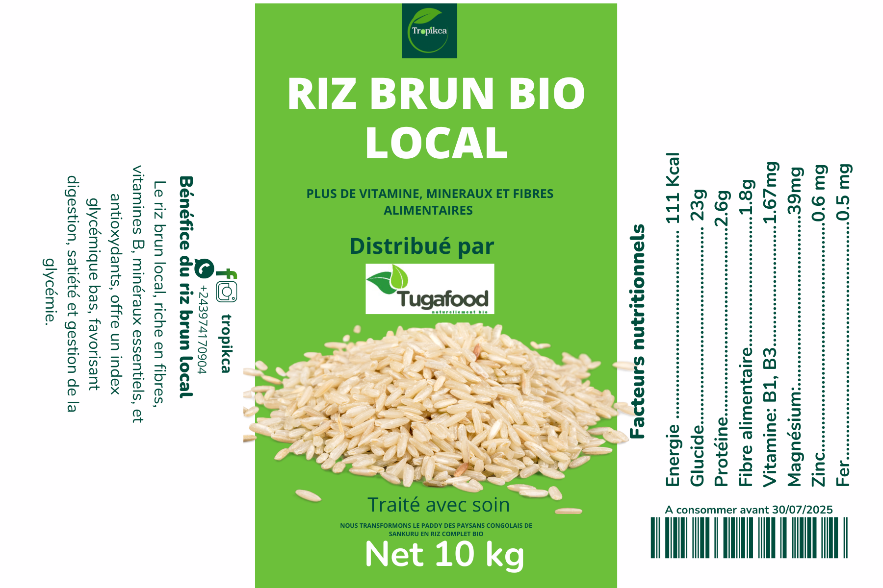 Riz Semi-complet bio 20 kg Tropikca_0