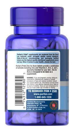 Puritans's Pride Zinc For Acne