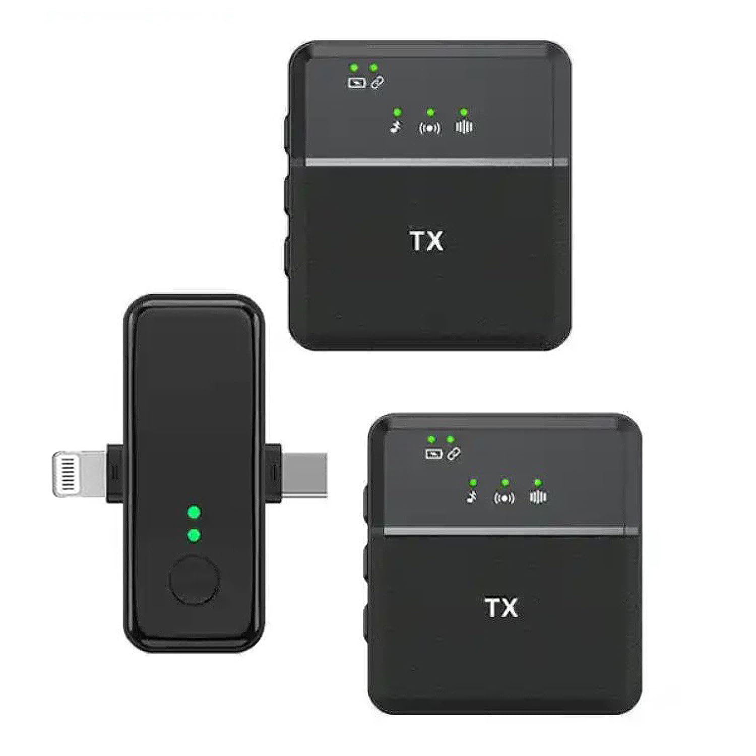Microfone sem fio duplo MOOZMOB de nível profissional com redução de ruído para celulares, câmeras, DSLRs, tablets, laptops, desktops, iPhones e alto-falantes (preto,_0