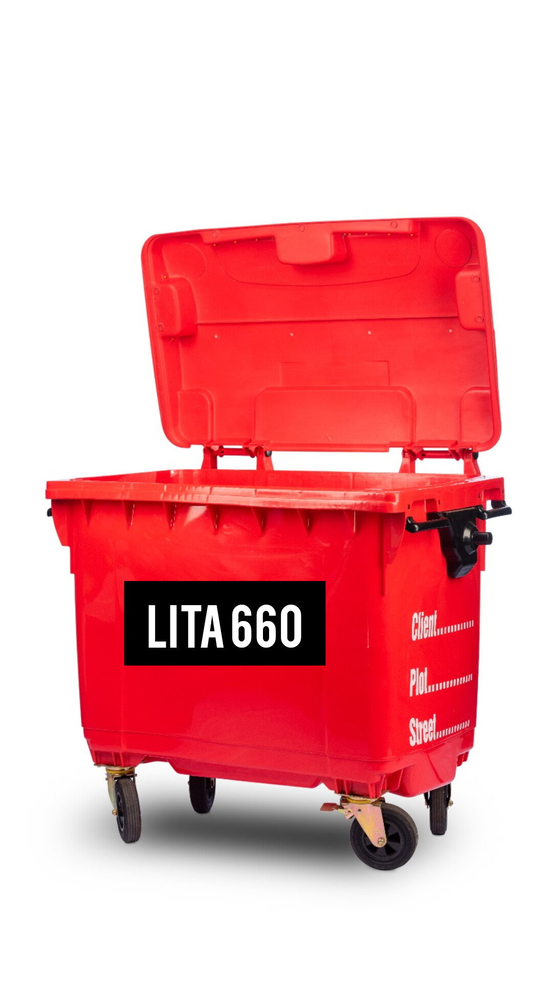 Dustbin 660 Litres With 4 Wheels without Pedal