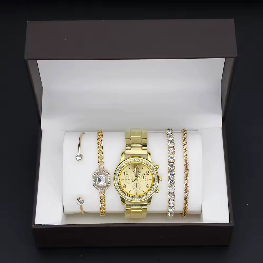 Ladies Bracelet Watches Gift Set Girls Hand Chain Watch 4pcs Bracelet Watch Set Female Wholesale_3