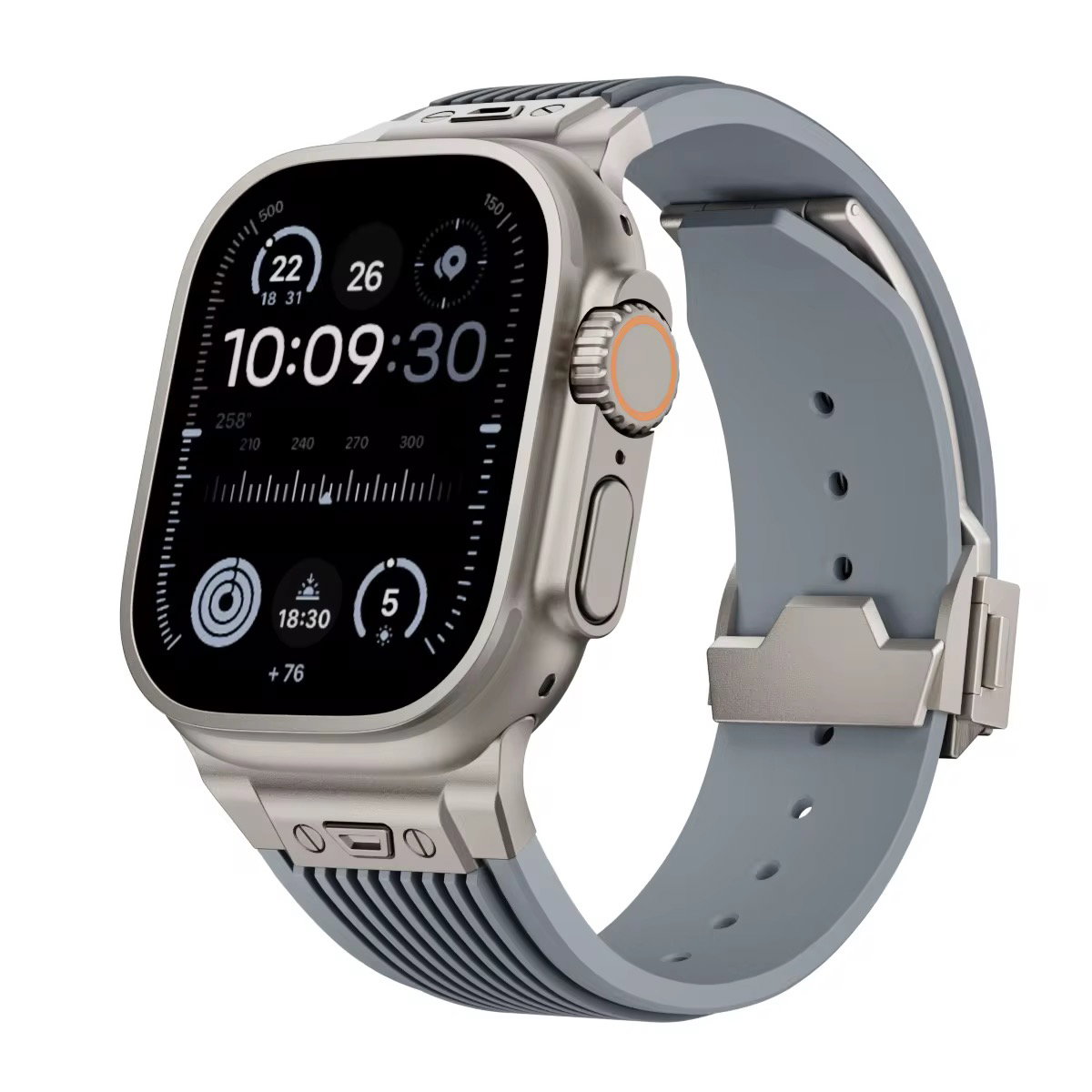 Men's Luxury 46mm Titanium Smart Bracelet 45mm AP Stainless Steel Liquid Silicone Ultra 49mm Apple Watch Band Fashion Accessory_3