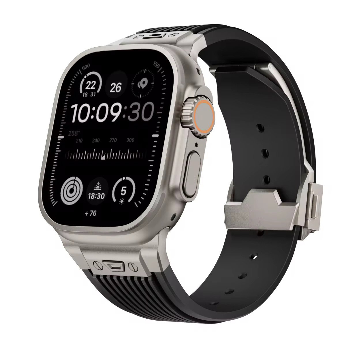 Men's Luxury 46mm Titanium Smart Bracelet 45mm AP Stainless Steel Liquid Silicone Ultra 49mm Apple Watch Band Fashion Accessory_2