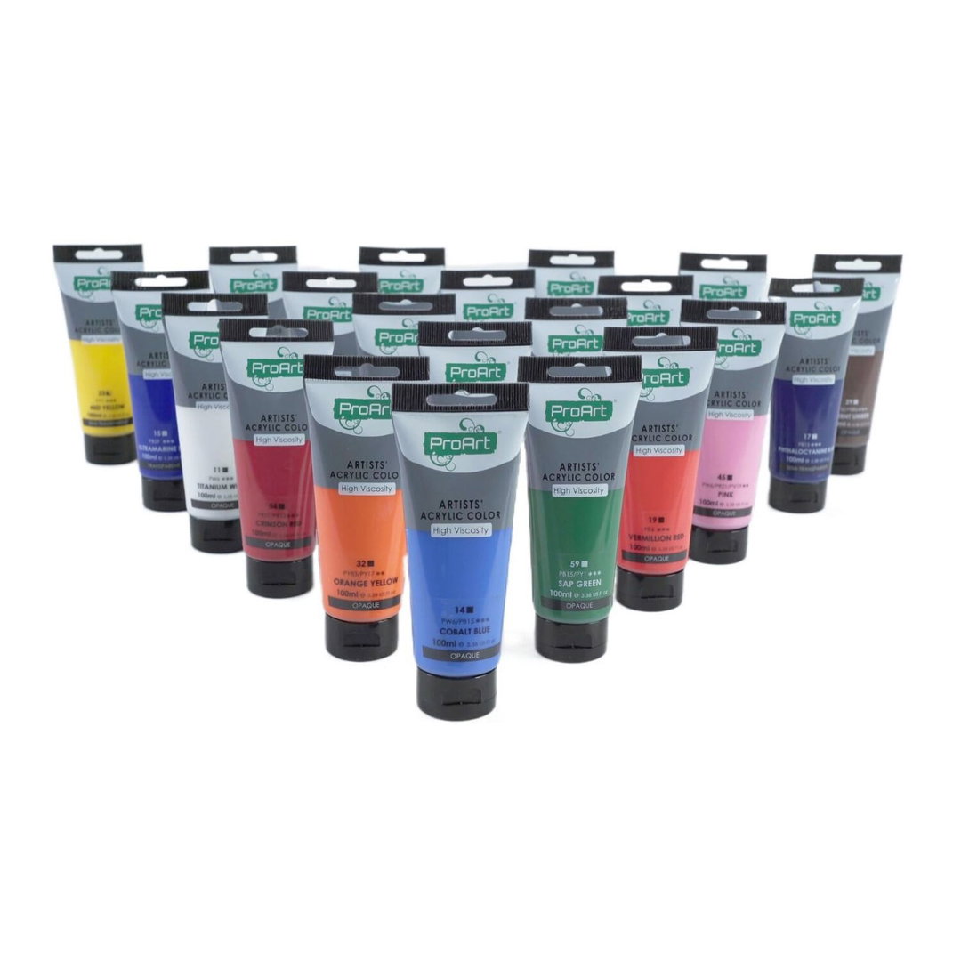 ProArt Artists' Acrylic Color Paint, 100ML Tube | Heavy Body Multi Media Acrylic Paint Tube - 100ml | High Consistent Acrylic Paint Tube