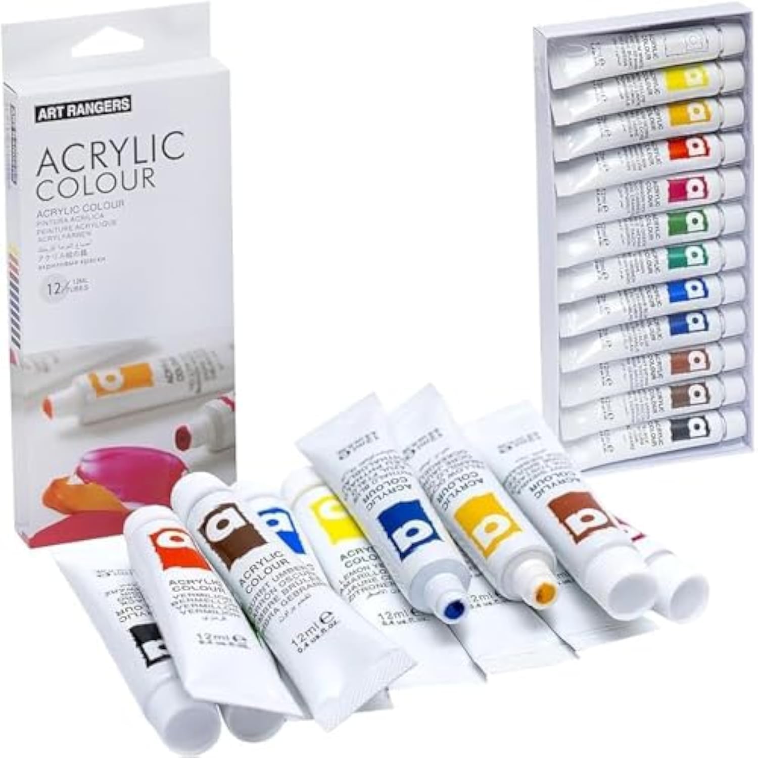 Art Ranger Artist Acrylic Color Set 12 Tubes Set Each 12ML_3