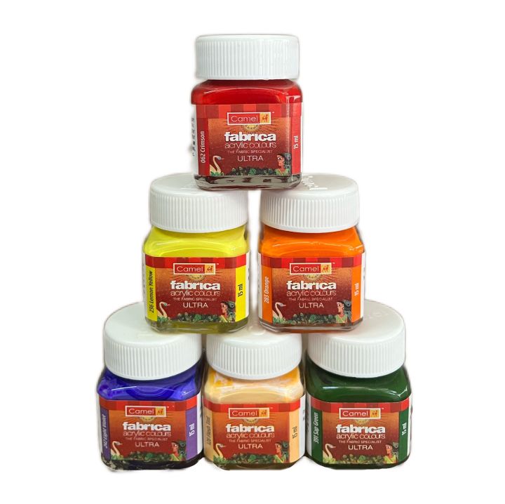 Camel Acrylic Color - 15ml, Fabric Color Paint