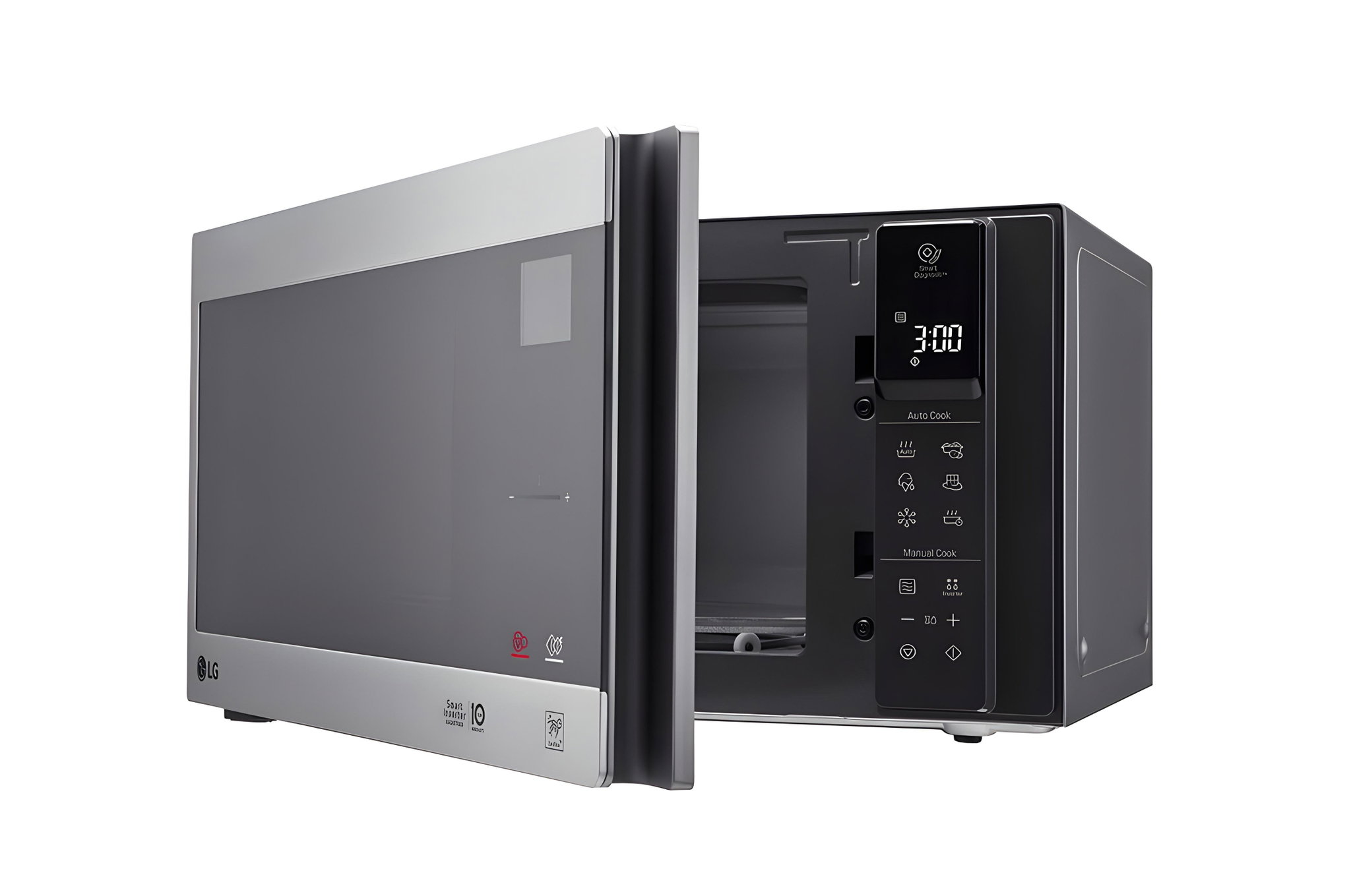 Four à micro-ondes de 42 litres, argent, technologie Smart Inverter avec 10 ans de garantie, grilloir, cuisson automatique intelligente, écran tactile en verre_3