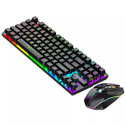Conjunto de teclado e mouse gamer sem fio 2.4G recarregável RGB com retroiluminação para jogos