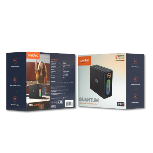 Porodo Soundtec Quantum 2.2 Channel Portable Speaker 100W