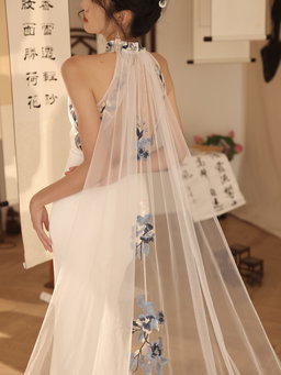 The Porcelain in Satin with Cape #2
