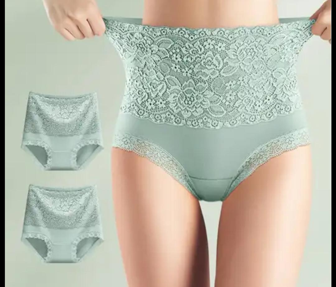 Culotte taille haute en dentelle coton Taille XL_1