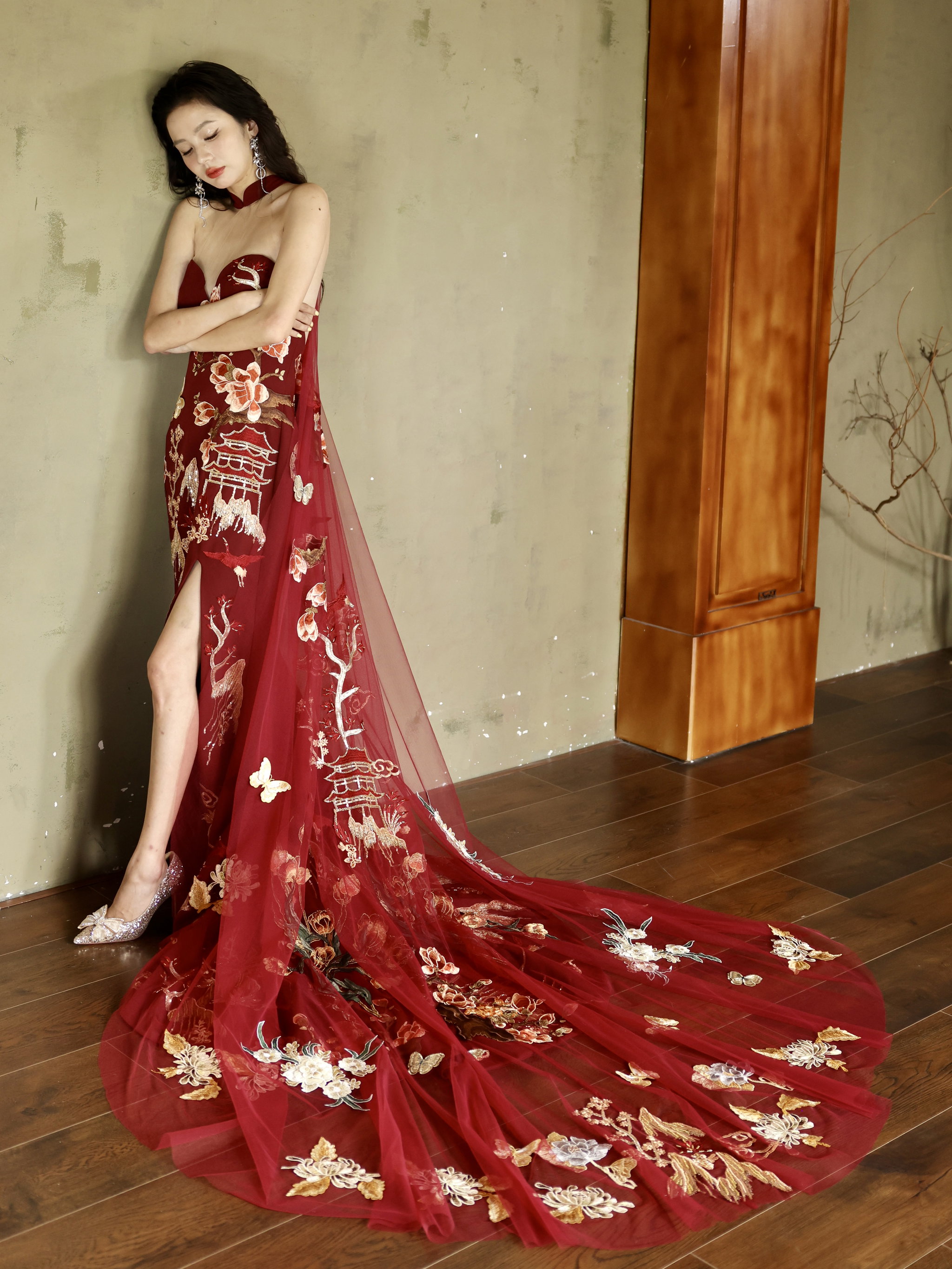 Folklore Cheongsam in Burgundy _12