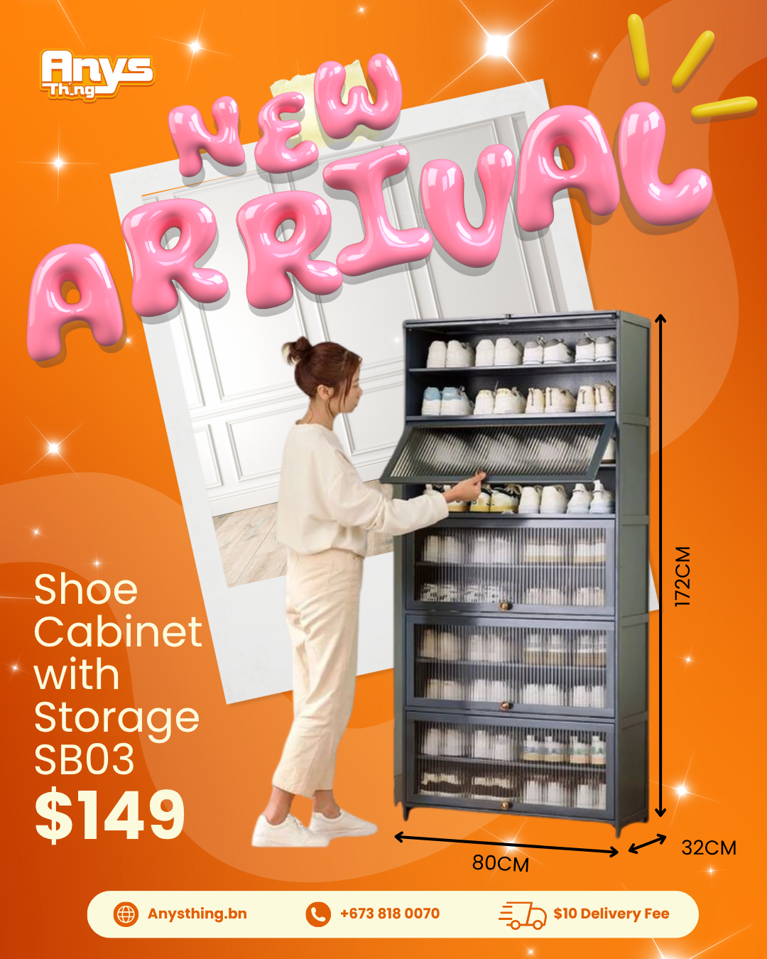 Shoe Cabinet Display with Storage SB03_0