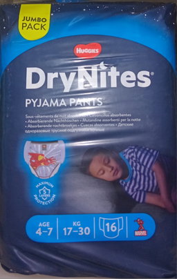 Huggies Pampers Drynites 4-7yo 16'S