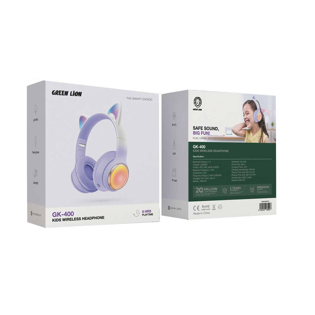 Green Lion GL-400 Kids Wireless Headphones_0