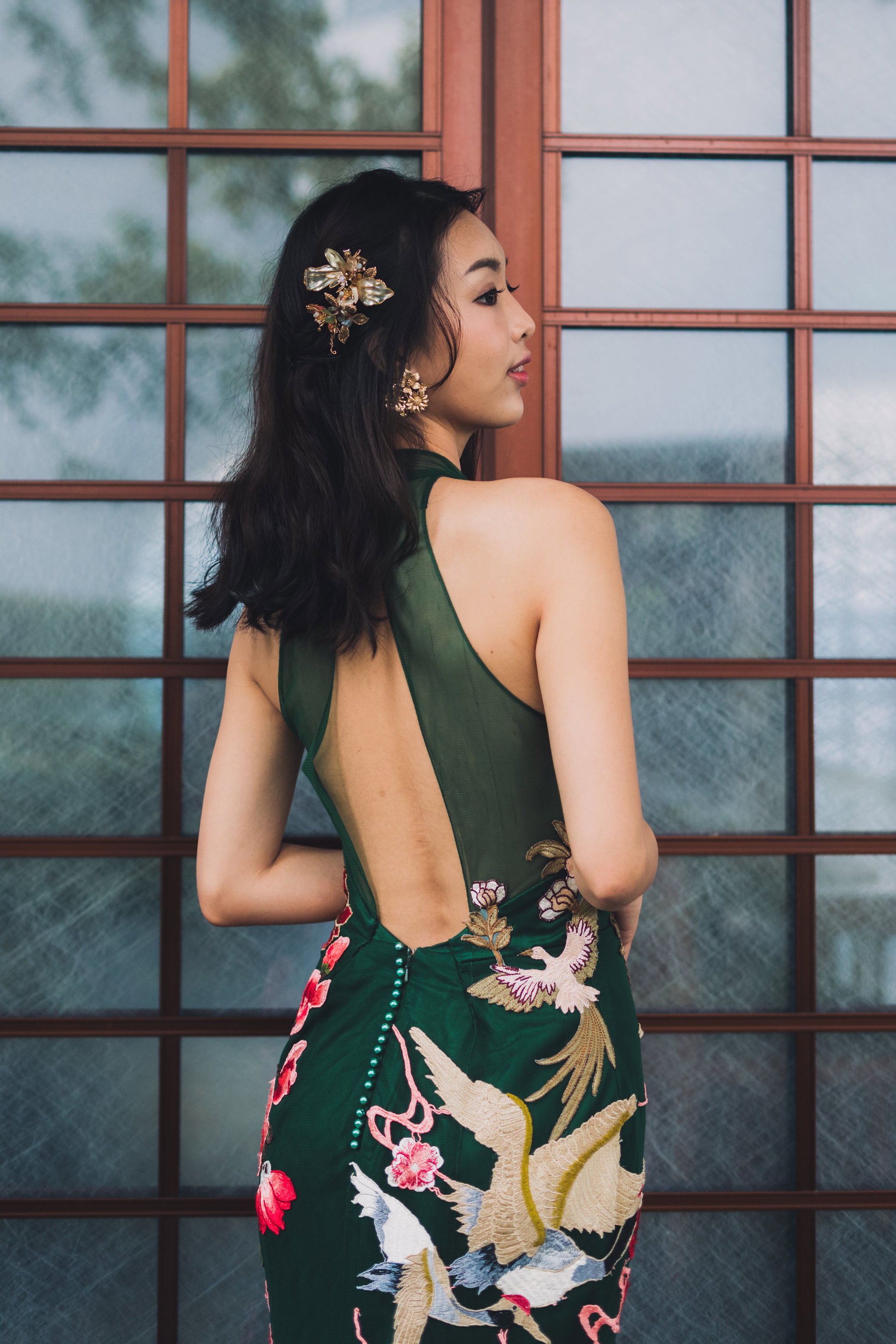 Folklore Cheongsam in Emerald _4