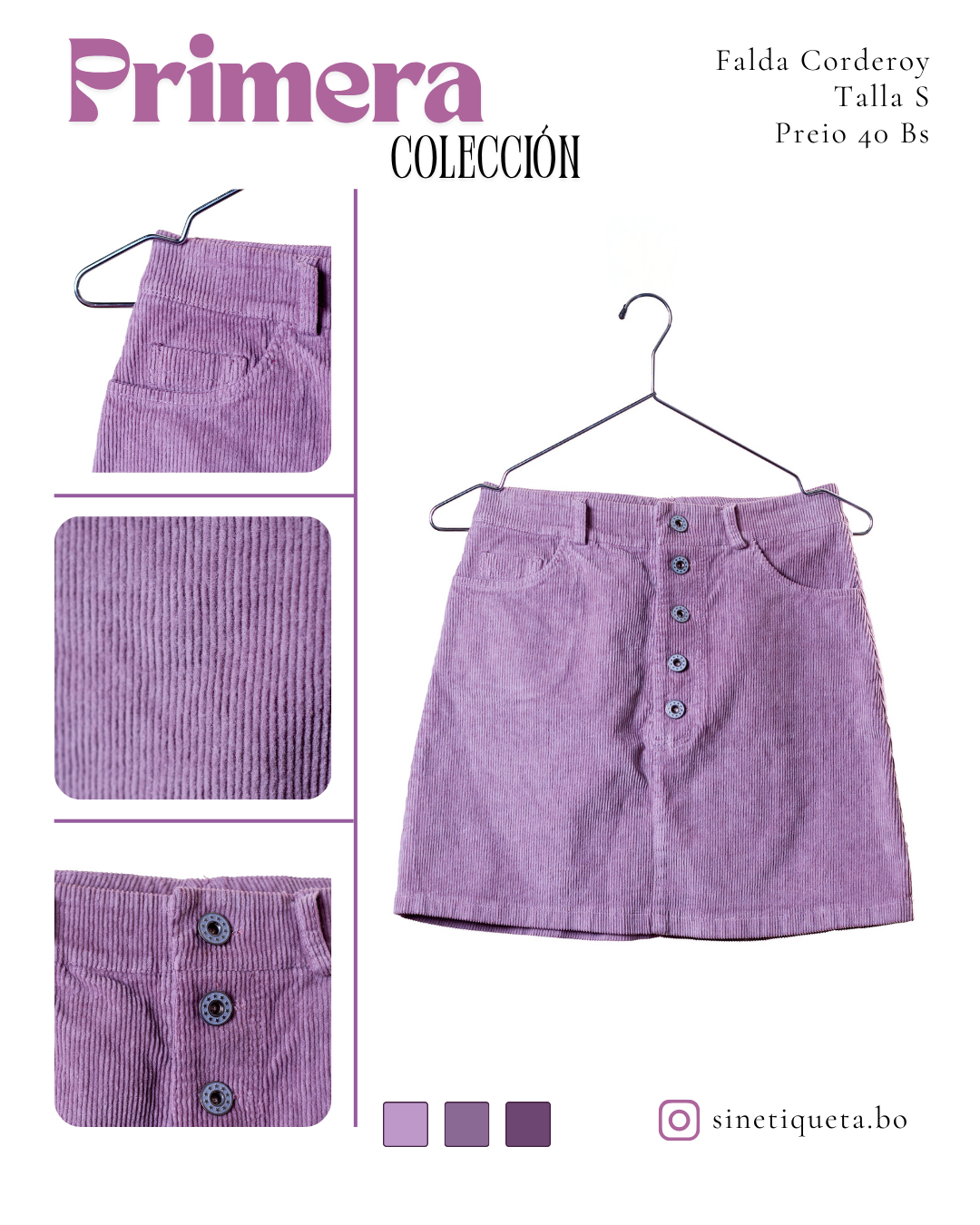 Falda Corderoy lila