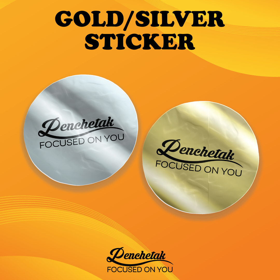 A3+ Gold / Silver Sticker