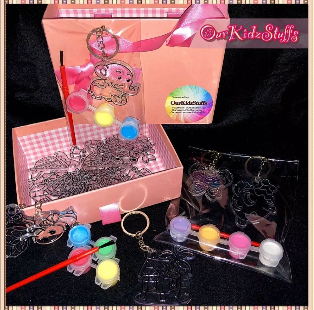 Kids DIY Suncatcher Keychain Painting Kit – Non‑Glitter, Age 3+, Perfect for Goodie Bags_5