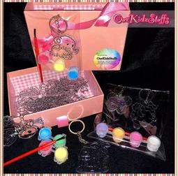 Kids DIY Suncatcher Keychain Painting Kit – Non‑Glitter, Age 3+, Perfect for Goodie Bags
