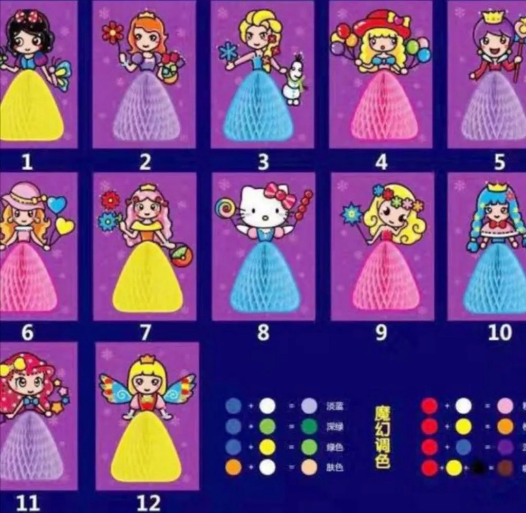 Beady Foam Clay Glittery Princess Display Boards Party Kit_1