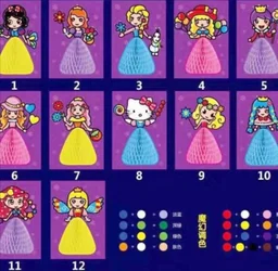 Beady Foam Clay Glittery Princess Display Boards Party Kit