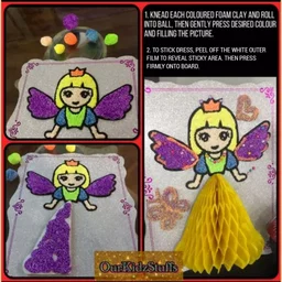 Beady Foam Clay Glittery Princess Display Boards Party Kit