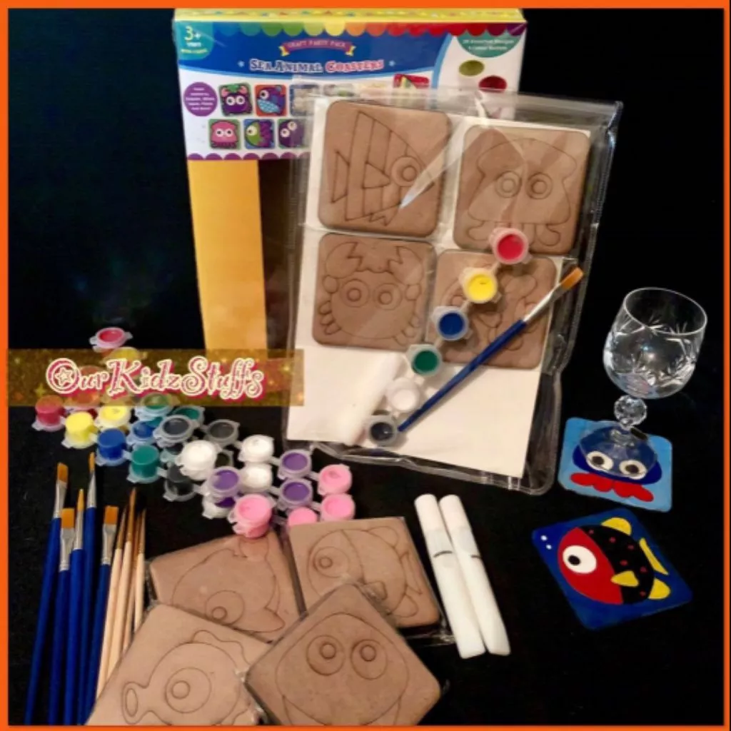 (Kids Art and Craft) DIY Sea Animal Coaster Painting Kit_7