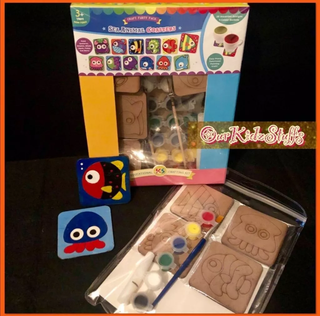 (Kids Art and Craft) DIY Sea Animal Coaster Painting Kit