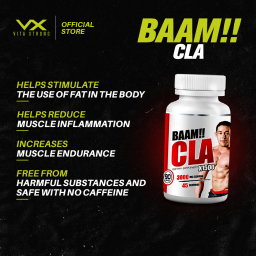 BAAM!!™ CLA X1500 3000mg (90 Caps) | Non-Stim Fat Burner | Lean Muscle, Weight Loss • Metabolism Booster Support
