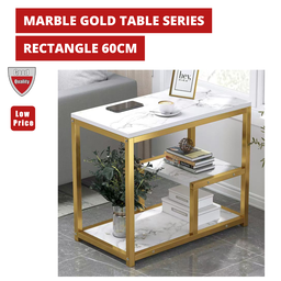 MARBLE GOLD TABLE SERIES - RECTANGLE 60CM (MEJA DEKO)