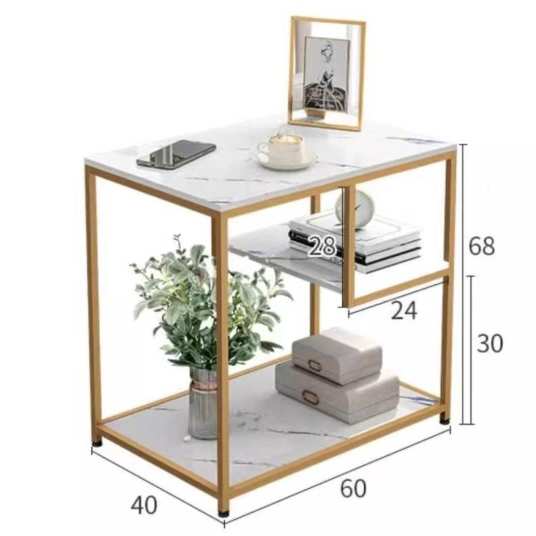 MARBLE GOLD TABLE SERIES - RECTANGLE 60CM (MEJA DEKO)_5