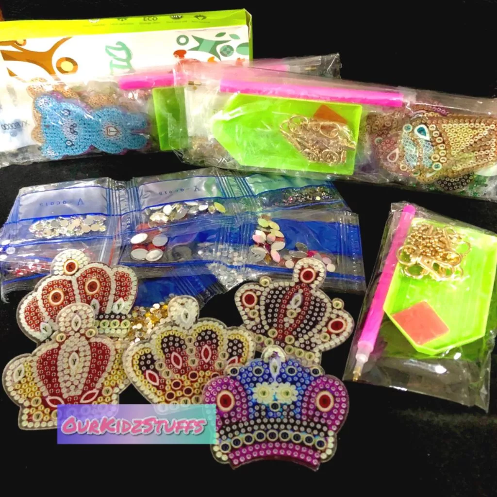 (Set of 5) Diamond Painting Keychains Kit